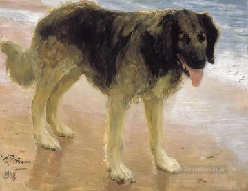  Repin Art Painting - man s best friend dog 1908 Ilya Repin
